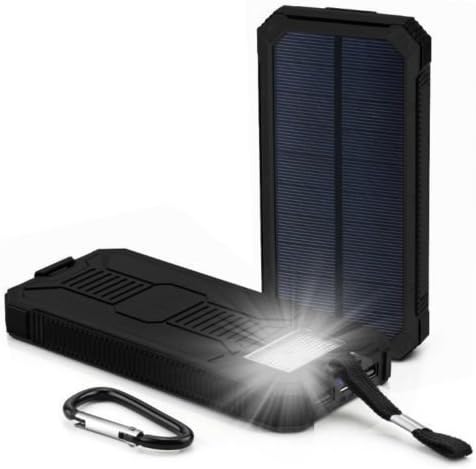 Waterproof 300000mAh Portable Solar Charger Dual USB Battery Power Bank F Phone#Black