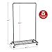 Auledio Clothes Rack, Industrial Pipe Garment Racks On Wheels, Heavy Duty Commercial Clothing Rack with Metal Bottom Shelves for Boxes Shoes Storage, Bronze