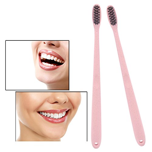 image for Charcoal-Beautiful Wheat Straw Toothbrush, Charcoal Toothbrushes Soft 