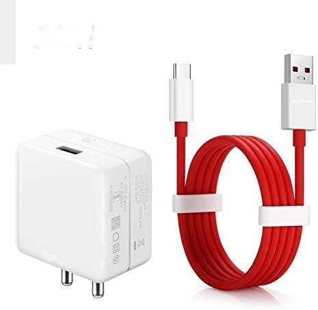 VOZC Travel Adapter Charger & Dash 4 Amp USB Data Sync Type C Round Cable for One Plus 6T One Plus 6 One Plus 5t One Plus 5 One Plus 3T One Plus 3 (Dash Charger & Cable)