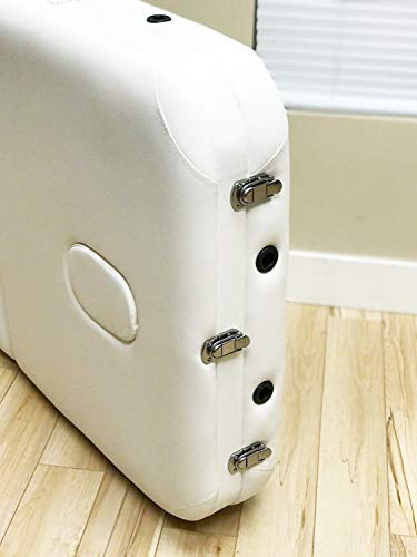 Angel USA Ultra Light Weight Sturdy Aluminum Frame 84"L Portable Massage Table Facial SPA Bed Tattoo w/Free Carry Case, Face Cradle, Arm Rests (Cream White)