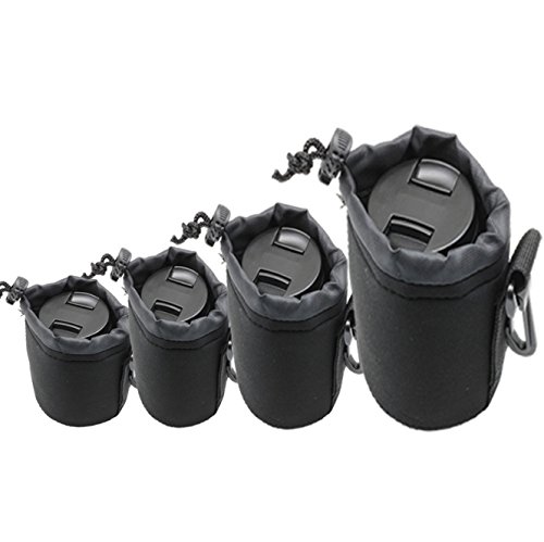 4 Pack Camera Lens Case,Thick Soft Thick Protective Neoprene Lens Pouch Bag for Sony A7RIII Canon Nikon Pentax Olympus Panasonic - Thumbnail 6