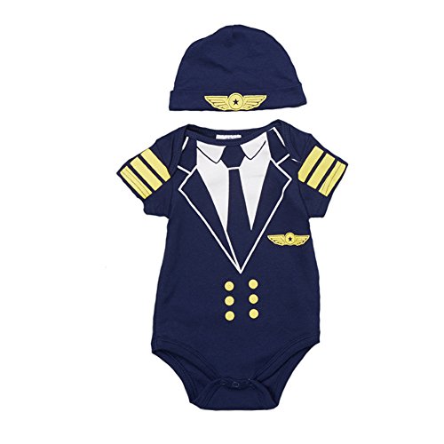 Fairy Baby Little Boys 2 Pieces Onesie Costume Sailor Bodysuit and Cap Set