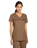 WonderWink Women's Scrubs Mink Featherweight Ruffle Mock Wrap Top