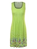 FSOOG Women Summer Floral Printed Sleeveless Tank Loose Causal Sundress A-Line Beach Dresses (XL, 2)