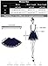 futurino Women's Sweet Cat Paw Embroidery Pleated Mini Skirt with 2 Suspender (M, Navy)