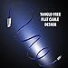 DATASTREAM Micro USB Cable LED Light Up 3.5 ft Long w/Flat Design, High Speed Data Transfer, Visible Blue & Green Charging Lightup - Perfect for Car, Bedside, More