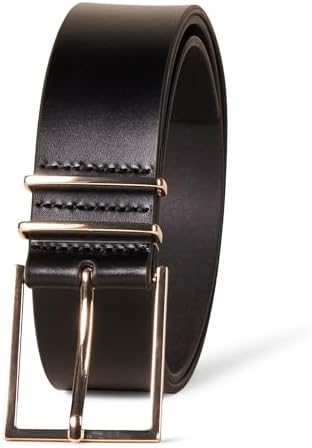 Verdusa Women's Cow Print Leather Belts Vintage Weatern Waist Belt