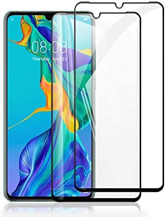 Llx for Huawei P30 Tempered Glass Screen Protector [9H Hardness][Full Coverage] [Anti-Scratch] [High Responsive] Easy Install 2-Pack[Lifetime Replacement Warranty] (Black)