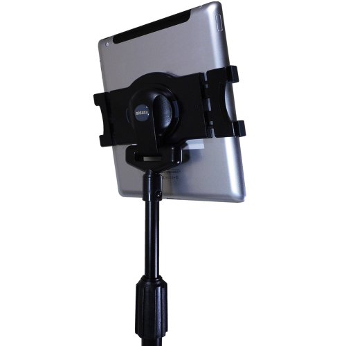 Aidata US-2009B iPad Floor Stand with Tripod Base, Height Adjustable with Telescoping Post, Portable with Carry Case, Black - Thumbnail 3