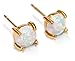 Stud Earrings Opal - 14k Gold Dipped 6mm or 3mm Tiny White Opal Womens Stainless Earring Pair Set Celebrity Approved