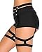 iHeartRaves Black Strappy Leg Garter Studded Belt Body Harness (Small/Medium)