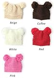 Hot Sale Winter warm earmuffs Baby Love Dual Ball Girls/Boys Wool knit sweater Cap Hat