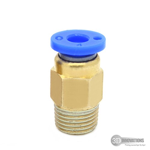 3D Innovations CHPSS539 Pc4-01 1. 75mm Pneumatic Connectors for 4mm Ptfe Tube Quick Coupler, J-Head Fittings Hotend Fit (Quantity: 2 Pcs)
