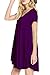MOLERANI Women's Casual Plain Simple Pocket T-shirt Loose Dress (XL, Purple)