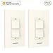 Koogeek Smart WiFi Light Switch Two-Gang Switch for Apple HomeKit with Siri Remote on 2.4Ghz Network, Single Pole, Beige (Require Neutral Wire) 2Packs