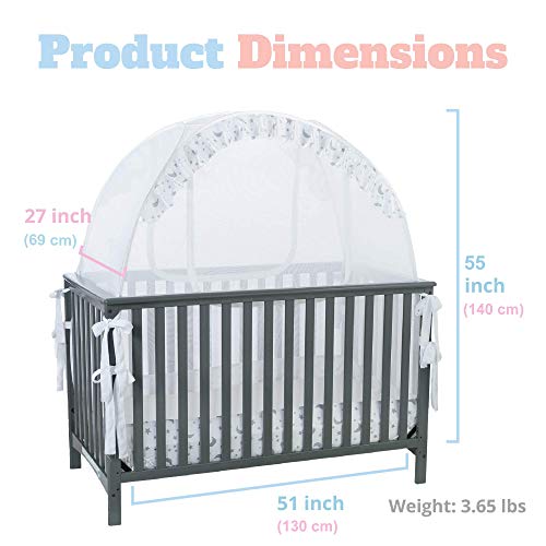 Pro-Baby-Safety-Pop-up-Crib-Tent-Premium-Baby-Bed-Canopy-Netting-Cover-See-Through-Mesh-Nursery-Mosquito-Net-Stylish-and-Sturdy-Unisex-Infant-Crib-Tent-Net-Protect-Your-Baby-from-Falls-or-Bites