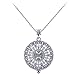 Ryssa Ornate Long Necklace with Reading Magnifying Glass Pendant (Byzantine (Silver))
