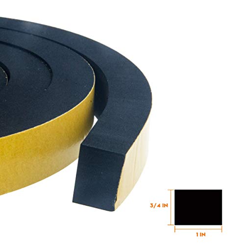 Foam Weather Stripping2 Rolls, 1 Inch Wide X 3/4 Inch Thick