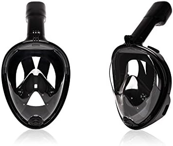 Brawn Training Full Face Snorkel Mask Set With Snorkel And Mesh Carry Bag - Free Breath 180° View Panoramic Full Face Larger Viewing Area Anti-fog Anti-Leak. Prevents Gag Reflex Easy Breathing