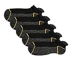 Copper Antibacterial Athletic Socks for Mens and Womens - Moisture Wicking, Nonslip Ankle Socks 5 Pairs (yellow, medium)