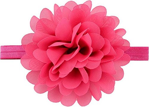 Baby Headbands Turban Knotted, Girl's Hairbands for Newborn,Toddler and Childrens (Chiffon Flower of 12) - Thumbnail 6