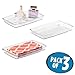 mDesign Plastic Storage Organizer Tray for Bathroom Vanity Countertops, Closets, Dressers - Holder for Guest Hand Towels, Watches, Earrings, Makeup Brushes, Reading Glasses, Perfume - 3 Pack - Clear