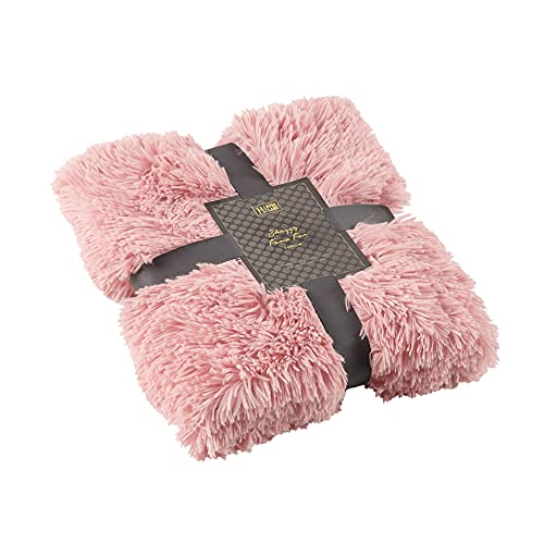 Hyde Lane Blush Pink Throw Blanket for Couch Sofa, Reversible Ultra