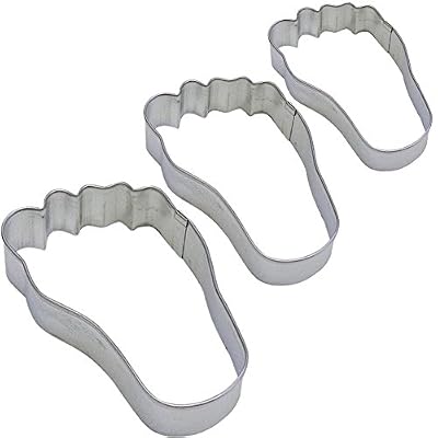 Foot Cookie Cutter - Stainless Steel,Set of 3, 1" Deep