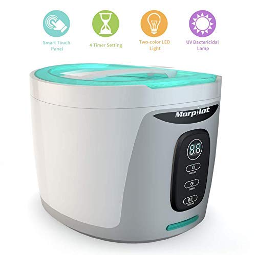 Morpilot Ultrasonic Cleaner 750ML Professional Sonic Washing Machine forJewelry,Eyeglasses, Rings, Coins,Dentures, Retainers, and Mouth Guards with UV Germicidal Lamp & Digital Timer