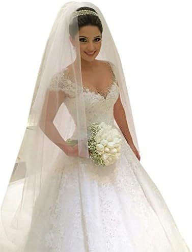 Happyus A Line Crystal Tulle Wedding Dresses Cathedral Bridal Gowns Dress