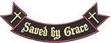 Ribbon Rocker Saved By Grace Cool Christian Bible Jesus NEW Biker Patch PAT-1540