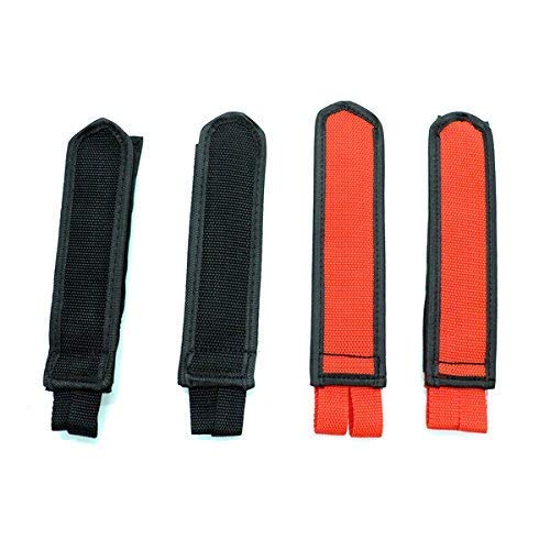 Pomeat Bike Pedal Straps, Bicycle Feet Strap Pedal Straps for Fixed Gear Bike, Black, Red, 2 Pairs