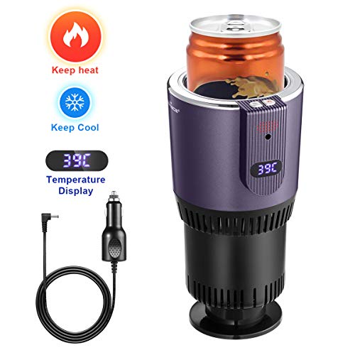 KEYNICE 2-in-1 Smart Car Cup Warmer and Cooler, Smart Cup Mug Holder, 12V Electric Coffee Warmer with Temperature Display, Keep Beverage Cool and Warm Fits in Commuter Traveler Road Tripper