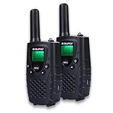 Portable Kids Walkie Talkies (Up to 3.7 Miles) Two-Way Radio Transceiver For Children, 1 Pair, Black