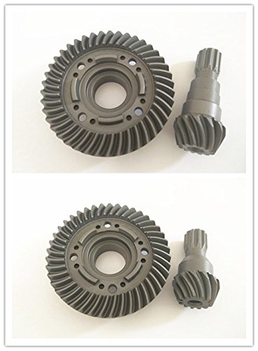 CrazyRacer Hard Chrome Steel Front & Rear Spiral Cut Ring Gear Differential/Pinion Gear For 1/5 6S RC Car 77076-4 Truck Hop-ups Instead Of 7777X 7778X