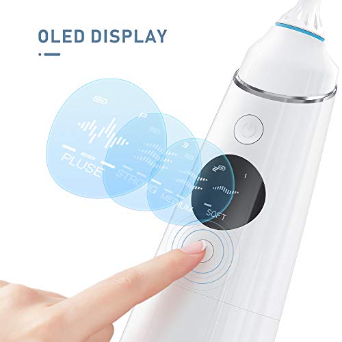 Liberex Cordless Water Flosser - 4 Modes Portable Oral Irrigator with OLED Display Screen, 5 Jet Noz - coolthings.us