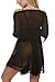 Avidlove Women 3 Pieces Set V-Neck Lingerie Lace Babydoll Mesh Chemise Outfits Black