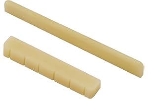 Miwayer Classical Guitar Bridge Unbleached Bone 6 Strings Saddle and Nut Made of Real Natural Bone (Classical Bridges 1 pair)