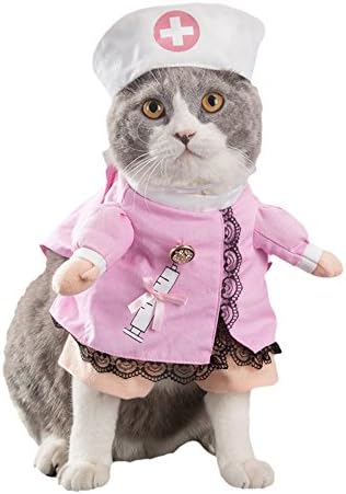 WeeH Dog Costume Clothes Halloween Cat Costumes Small Animal Funny Pets Clothing for Doggy Kitty Rabbits Piggy Christmas Gift, Nurse, XL