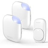 Zoeview Wireless Doorbell Waterproof Door Chime Kit, 1000 Feet Operating Range with 1 Push Button and 2 Plug-in Receivers, 38 Chimes, 3 Level Volume and Led Indicator (1 Push Button + 2 Receivers)
