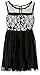 My Michelle Big Girls' Sleveless Dress with Sheer Yoke, Beading Around Neckiline, Brocade Print Top