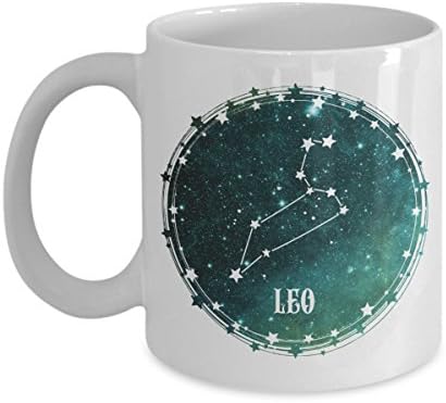 Leo Zodiac Sign Coffee Mug Horoscope Astrology Constellation Stars Galaxy Unique Gift Idea Two Designs in 1