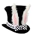 Kid's White Rabbit Hat Costume Accessory - Felt with Faux Fur Ears and Checkered Bow Tie