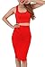 YMING Womens Sexy Crop Top Skirt Two Piece Club Bandage Dress