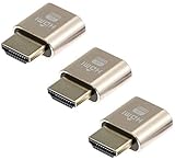 New Generation 4K HDMI Dummy Plug | High Resolution Virtual Screen Display Supports up to 3840&times;2160@60Hz, 1080@120Hz DVI EDID Adapter (3 Pack)