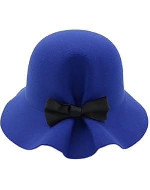 Adult Womens Winter Jazz Cap Elegant Bowknot Decor Felt Bowler Hat