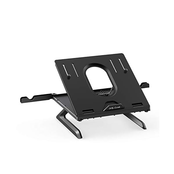 Laptop-Stand-Jelly-Comb-Ergonomic-Notebook-Riser-Desk-9-Level-Adjustable-with-Foldable-Legs-Phone-Holders-and-Cooling-Design-for-Macbook-Tablet-Book-ComputerDesktop-Monitor-Black Laptop Stand, Jelly Comb Ergonomic Notebook Riser Desk 9-Level Adjustable with Foldable Legs, Phone Holders and Cooling…