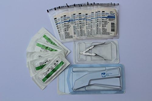eMedical Kits Training Skin Stapler, Staple remover, Suture with thread and needle, 5 pack with 3M Steri Strips, 60 (10 packs of 6)