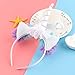 Unicorn Headband, HMGOOD Unicorn Headband Horn Headdress Glitter Ears for Kids Birthday Halloween Christmas Party Birthday Cosplay Costume White